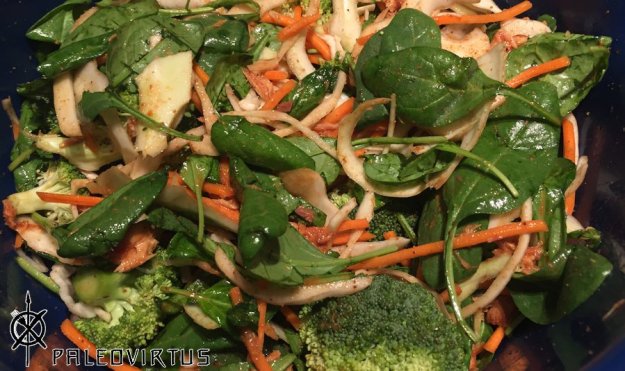 Raw Vegetable and Mackerel Salad